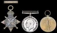 Three: Private A. E. Nicholls, 1st Battalion Shropshire Light Infantry

1914 Star, with (loose) copy clasp (7780...