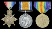 Three: Private G. W. Surtees, 2nd Battalion Durham Light Infantry

1914 Star (9641 Pte., 2/Durh. L.I.); British...