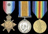 Three: Private J. Thompson, 2nd Battalion Highland Light Infantry

1914 Star (8992 Pte., High. L.I.) with rosette...