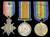 Three: Acting Serjeant J. Jackson, 2nd Battalion Royal Irish Rifles

1914 Star (6597 L. Cpl., R. Ir. Rif.) rosette...