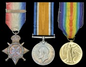 Three: Gunner A. D. Hutchings, 3rd Brigade Royal Horse Artillery

1914 Star, with clasp (39675 Gnr., R.H.A.);...
