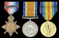 Three: Sapper S. R. Gilbert, 7th Field Company Royal Engineers

1914 Star, with copy clasp (15629 Sapr., R.E.);...