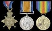 Three: Sapper F. J. Clark, 1 Siege Company Royal Engineers

1914 Star (383730 Sapr., R.E.); British War and...