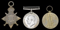 Three: Warrant Officer Class 2 H. J. Hill, Royal Field Artillery
1914-15 Star (11588 B.S. Mjr., R.F.A.); British...