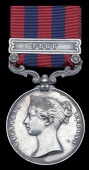India General Service 1854-95, 1 clasp, Pegu (Uppiah, 49th Regt. Native Infy.) contact marks, nearly very fine	...