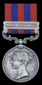 India General Service 1854-95, 1 clasp, North West Frontier (Jemadar Bagh Sing, 18th Punjab Infy.) claw tightened,...