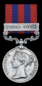 India General Service 1854-95, 1 clasp, Burma 1885-7 (Mr R. A. Gibson, Survey of India) cut to edge, very fine	...