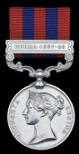 India General Service 1854-95, 1 clasp, Burma 1887-89 (906 Sepoy Pudai Dichhit, Pyinmana Mily. Police Bn.) name...
