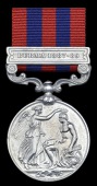 India General Service 1854-95, 1 clasp, Burma 1887-89 (576 Sepoy Thakur Singh, Shan States Levy Mily. Police) edge...