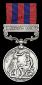 India General Service 1854-95, 1 clasp, Samana 1891 (1092 Jemr. Alam Khan, 19th Bl. Lancers) edge bruising, contact...