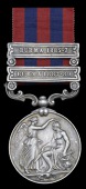 India General Service 1854-95, 2 clasps, Burma 1885-7, Burma 1887-89 (325 Havr. Narain Singh, Minbu Mil. Police Bn.)...