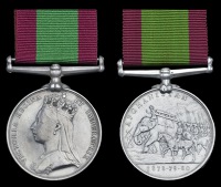 Afghanistan 1878-80 (2), no clasp (Woordie Major Muthra Singh, 8th Bengal Cavy.) official correction to rank;...