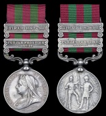 India General Service 1895-1902 (2), 2 clasps, Punjab Frontier 1897-98, Tirah 1897-98 (73 Subdr. Karpal Singh, Nabha...