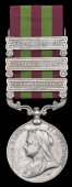 India General Service 1895-1902, 3 clasps, Punjab Frontier 1897-98, Samana 1897, Tirah 1897-98 (Resardar Sahwah...