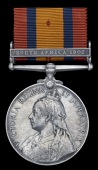 Queen’s South Africa 1899-1902, 1 clasp, South Africa 1902 (1699 Dffdr. Sher Mhmd. Khan, 9th Bengal Lcrs.) edge...
