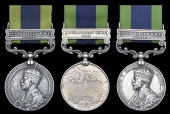 India General Service 1908-35 (3), 1 clasp, Afghanistan N.W.F. 1919 (Jemdr. Jahan Dad Khan, 1.1/66/ 1/66/Pjbs.(sic);...