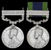 India General Service 1908-35 (2), 1 clasp, Waziristan 1921-24 (72 Mlvi. Abdullah Khan, 3-8 Punjab R.; Maulvi Hakim...