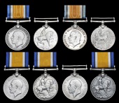 British War Medal 1914-20 (8) (Nk. Ramzan, Sis. Levy Cps.; 858 Sarwan Mahmand/i, 50 S.C. Cps.; 459 Sep. Amir, Swat...