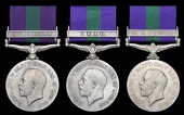 General Service 1918-62 (3), 1 clasp, Kurdistan (4636 Sowar Abdul Majid, 9 Horse) mostly officially renamed;...