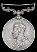 Indian Army Meritorious Service Medal, G.V.R., 2nd issue (O. No. 909 Hussain Bala, Petty Officer, R.I.N.) edge...