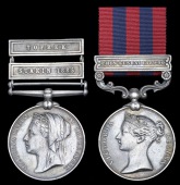 Pair: Private Shaikh Chand, 28th Bombay Infantry

Egypt and Sudan 1882-89, undated reverse, 2 clasps, Suakin 1884,...