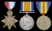 Three: Driver Mir Ahmed, 11th Mule Corps

1914 Star (No. 1691Dvr., 11/Mule Corps); British War and Victory Medals...