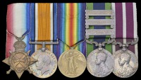 Five: Naik Gauhar Khan, 82nd Punjabis

1914-15 Star (No. 2136 82/Pjbs.); British War and Victory Medals (2136 Nk.,...