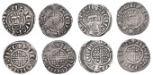 John (1199-1216), Pennies (4), all class Vb 2, Bury St Edmunds, Fulke, fvlke · on · s · a[d], curls 2/2, pellets...