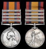 Queen’s South Africa 1899-1902, 4 clasps, Cape Colony, Orange Free State, Transvaal, South Africa 1901 (78355 Gnr....