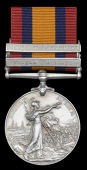 Queen’s South Africa 1899-1902, 2 clasps, Tugela Heights, Relief of Ladysmith (Br. J. Corneille, Natal Vol. Amb....