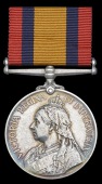 Queen’s South Africa 1899-1902, no clasp (Cpl. J. E. Amos, Vict. East D.M.T.) good very fine	 £70-90