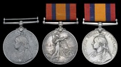Queen’s South Africa 1899-1902 (3), no clasp (29403 Pte. J. S. Brookes, Rand Rifles; 7729 Pte. J. Heilbron, Rand...