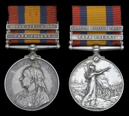Queen’s South Africa 1899-1902 (2), 2 clasps, Cape Colony, South Africa 1901 (980 Pte. O. Jones, 1/City...