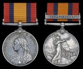 Queen’s South Africa 1899-1902 (2), no clasp (Cpl. A. M. Hill, D.M.P.); another, 1 clasp, Cape Colony (452 Corpl....