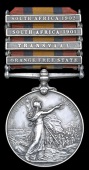 Queen’s South Africa 1899-1902, 4 clasps, Orange Free State, Transvaal, South Africa 1901, South Africa 1902 (926...
