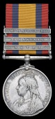Queen’s South Africa 1899-1902, 3 clasps, Natal, Transvaal, South Africa 1901 (Civ. Clk. J. Heilbron, A.S.C.) edge...