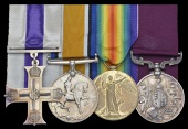 A Great War M.C. group of four awarded to Honorary Captain A. P. Lunam, Royal Air Force, late Welsh Regiment and...