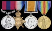 A Great War D.C.M. group of four awarded to Lance-Corporal A. Brierley, 2nd Battalion Nottinghamshire & Derbyshire...