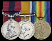 A Great War D.C.M. group of three awarded to Serjeant E. Freeman, 16th (Service) Battalion Nottinghamshire &...