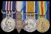 A Great War M.M. group of three awarded to Corporal A. S. Johnson, 10th (Service)  Battalion Nottinghamshire &...
