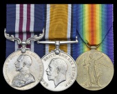 A Great War M.M. group of three awarded to Private A. Evans, 1/6th Battalion Nottinghamshire & Derbyshire Regiment -...