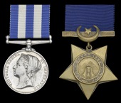 Pair: Private F. Webb, 2nd Battalion Derbyshire Regiment

Egypt and Sudan 1882-89, dated reverse, no clasp (2278...