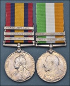 Pair: Private T. Hurt, Nottinghamshire & Derbyshire Regiment

Queen’s South Africa 1899-1902, 3 clasps, Cape...