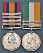 Pair: Private H. Grimes, Nottinghamshire & Derbyshire Regiment

Queen’s South Africa 1899-1902, 4 clasps, Cape...