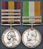 Pair: Private E. Hem, Nottinghamshire & Derbyshire Regiment

Queen’s South Africa 1899-1902, 4 clasps, Cape...