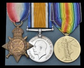 Three: Private G. W. Taylor, 1st Battalion Nottinghamshire & Derbyshire Regiment  

1914 Star (11233 Pte.,...