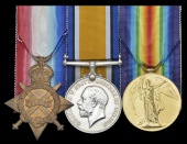 Three: Corporal G. Steeples, 1/5th Battalion Nottinghamshire & Derbyshire Regiment, who died of wounds in Flanders,...