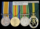 Four: Captain L. A. B. Becher, Nottinghamshire & Derbyshire Regiment

British War and Victory Medals (2 Lieut.)...