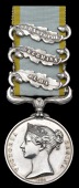 Crimea 1854-56, 3 clasps, Alma, Inkermann, Sebastopol (J. Houghton, 95th Regt.) officially impressed naming, claw...