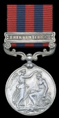 India General Service 1854-95, 1 clasp, Sikkim 1888 (793 Pte. H. Schofield, 2nd Bn. Derby. R.) edge bruising, very...